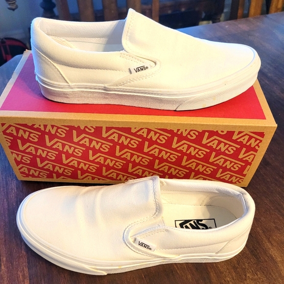 Vans Shoes - All White Slip-on Vans